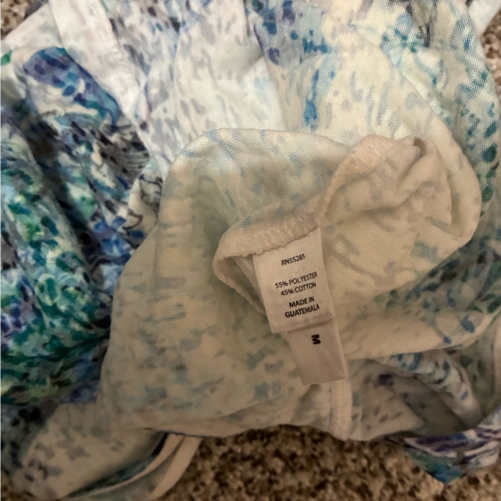 Express Printed Scoop Neck Sheer Tank Top, size M - Picture 10 of 11